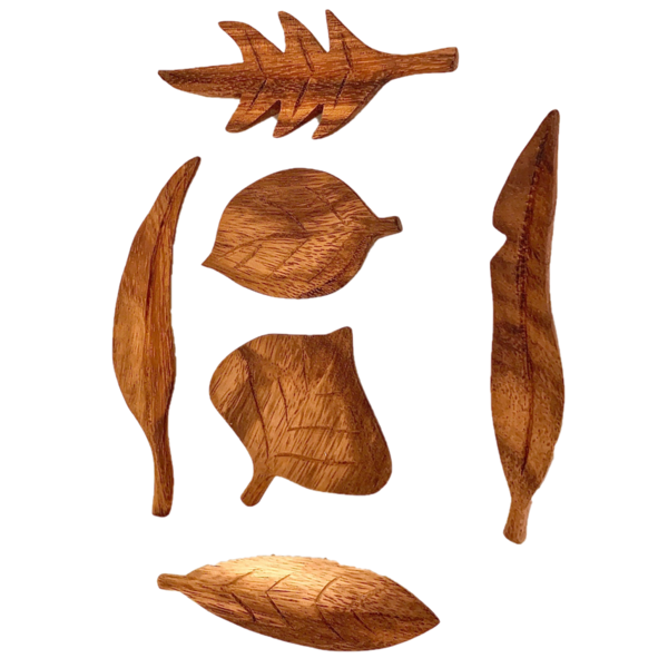 Papoose Toys Forest Leaves/6pc