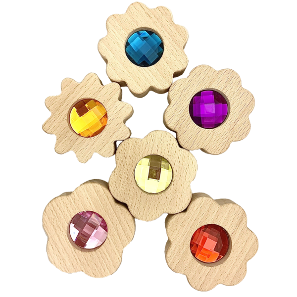 Papoose Toys Gem Counting Flowers/6pc