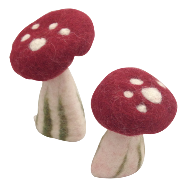 Papoose Toys Hollow Mushrooms Small/6pc