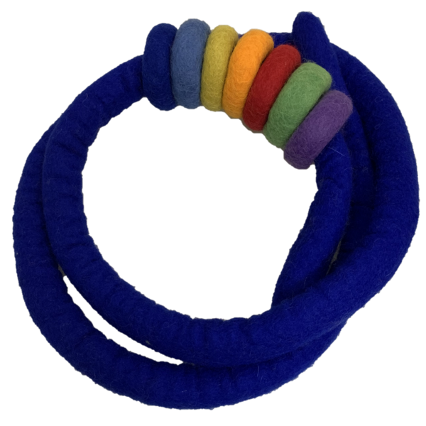 Papoose Toys Indigo Felt Rope and 7 Felt Doughnuts