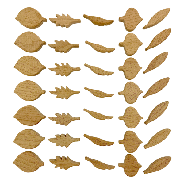 Papoose Toys Mini Natural Leaf Shapes/35pc