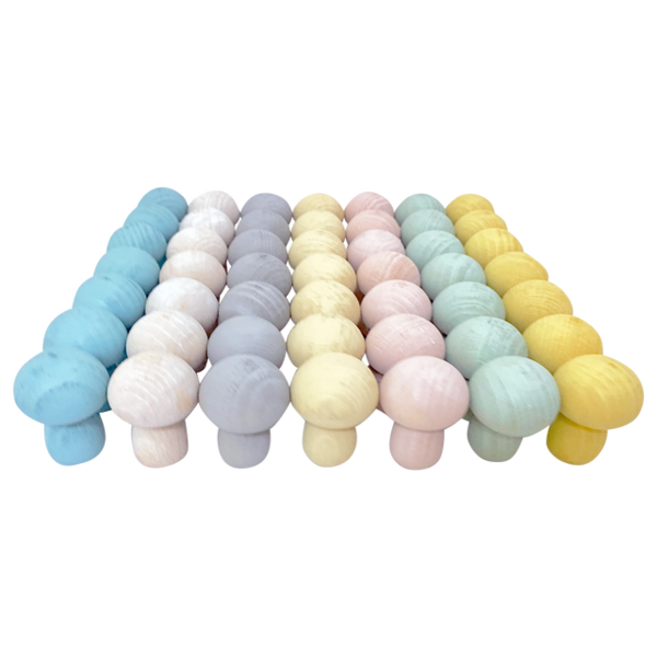 Papoose Toys Mini Pastel Mushroom/49pc