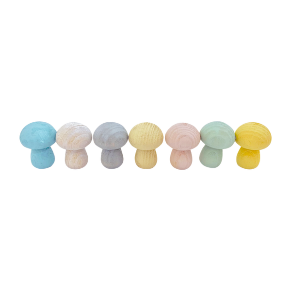 Papoose Toys Mini Pastel Mushroom/7pc