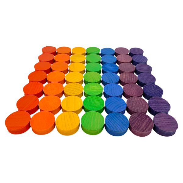 Papoose Toys Mini Rainbow Concave 3cm/49pc