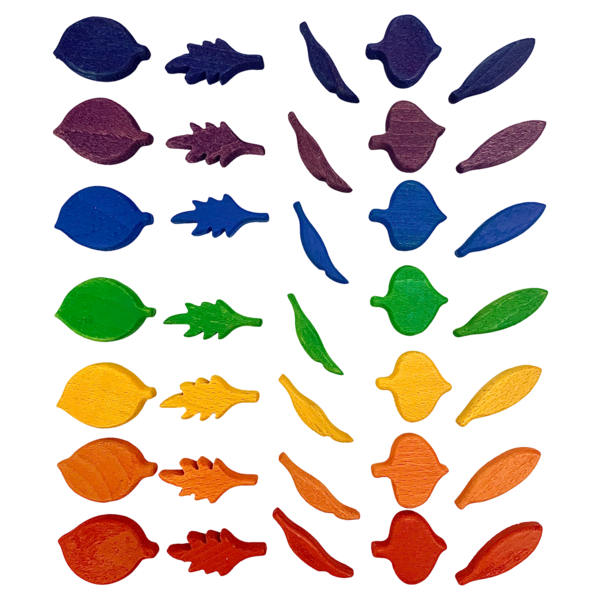 Papoose Toys Mini Rainbow Leaf Shape/35pc