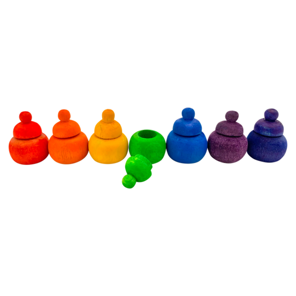 Papoose Toys Mini Rainbow Pot/7pc