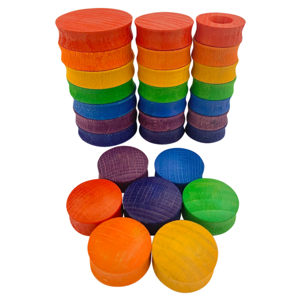 Papoose Toys Mini Rainbow Rounds/28pc