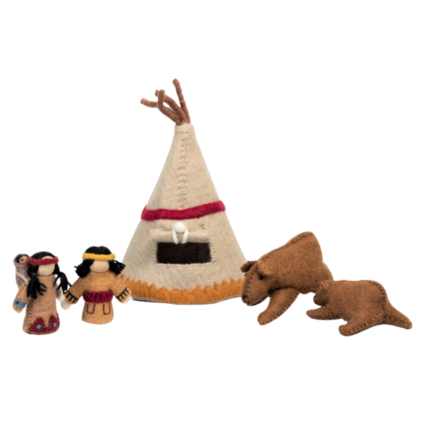 Papoose Toys Native American Village/5pc