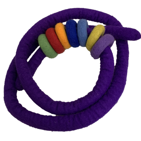 Papoose Toys Purple Felt Rope and 7 Felt Doughnuts