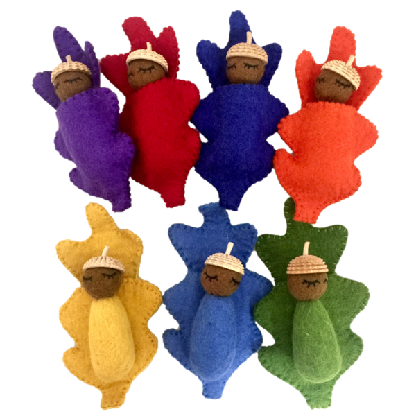 Papoose Toys Rainbow Acorn Babies/7pc