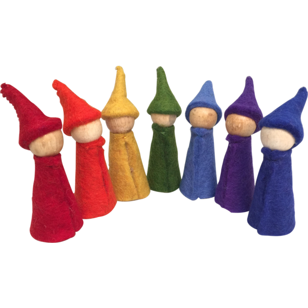 Papoose Toys Rainbow Gnomes/7 Wood Bodies