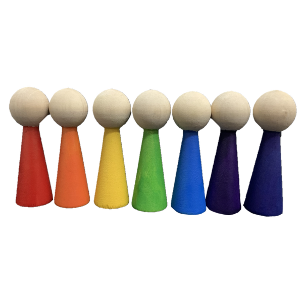 Papoose Toys Rainbow People/7pc