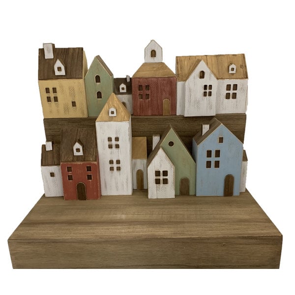 Papoose Toys Town Houses/10pc