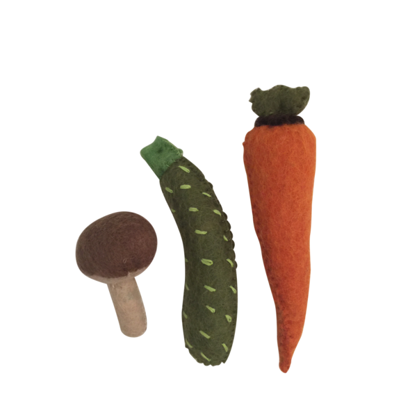 Papoose Toys Vegetable Carrot, Zucchini, Mushroom