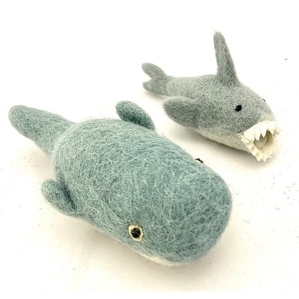 Papoose Toys Whale and Shark/2pc