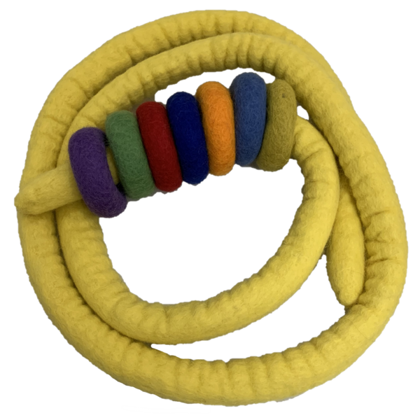 Papoose Toys Yellow Felt Rope and 7 Felt Doughnuts