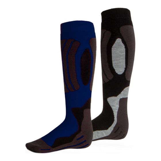 Svindal skisokken 2-pack unisex zwart/blauw maat 35-38