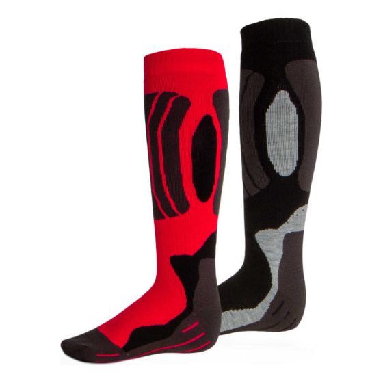 Svindal skisokken 2-pack unisex zwart/rood maat 35-38