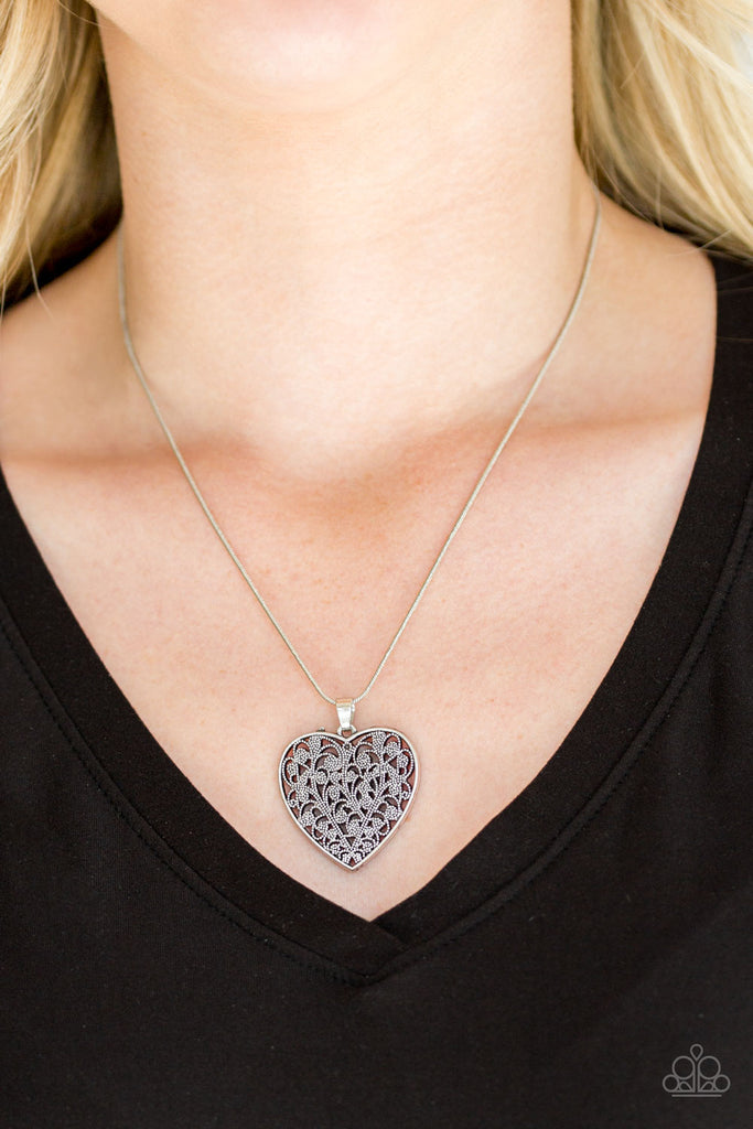 filigree your heart with love silver necklace