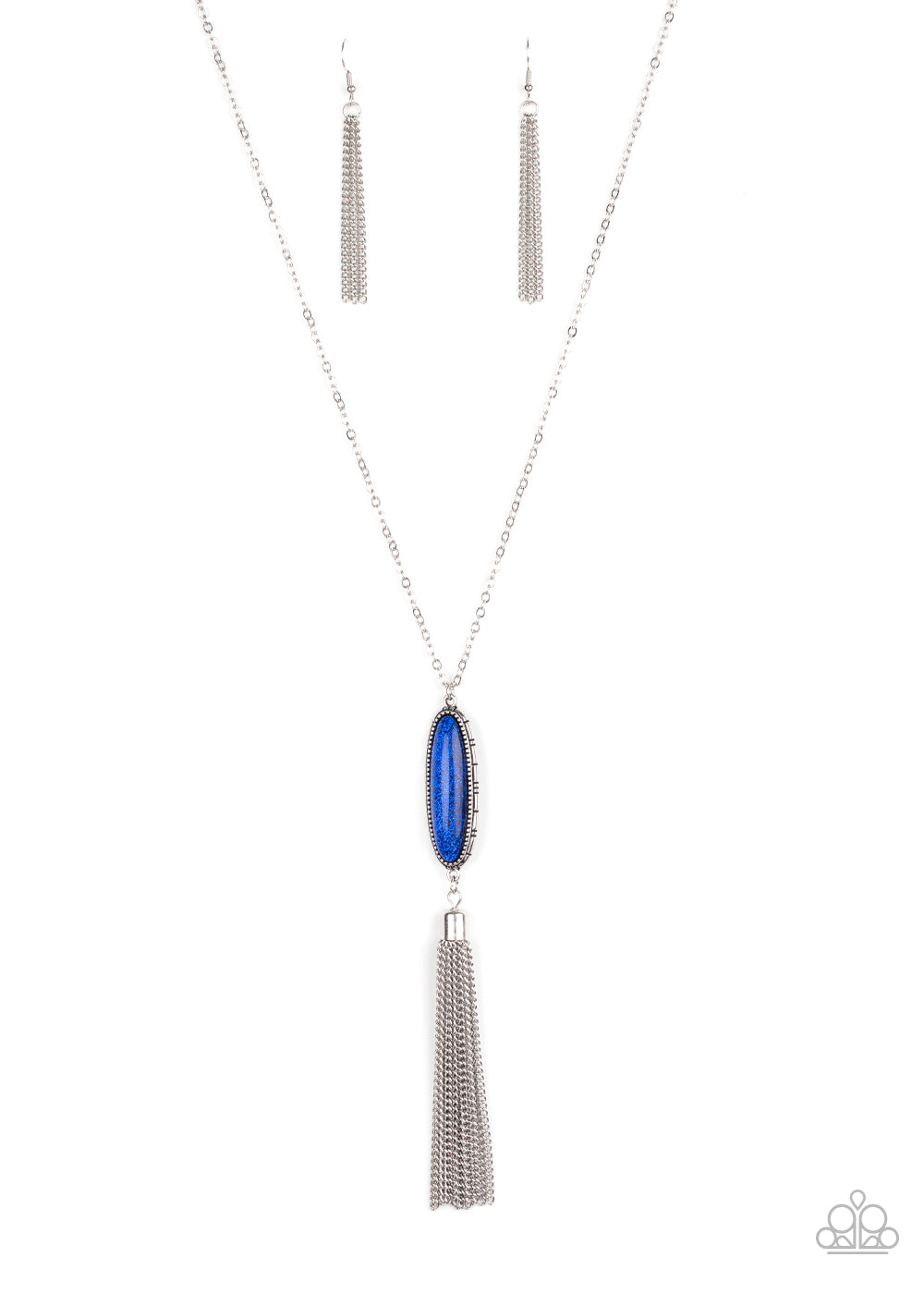 paparazzi blue tassel necklace