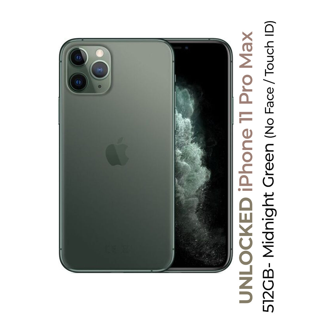 iPhone 11 Pro Max , 512 GB , Midnight Green, No Face / Touch ID