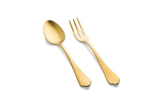 SERVING SET (FORK AND SPOON) DOLCE VITA PEWTER ORO