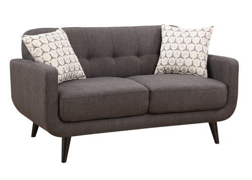 CHARCOAL POLYESTER FABRIC LOVE SEAT