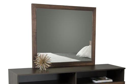 MODERN DARK AGED OAK MIRROR