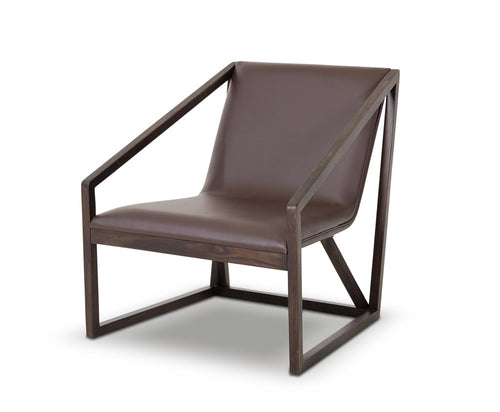 BROWN ECO LEATHER LOUNGE CHAIR