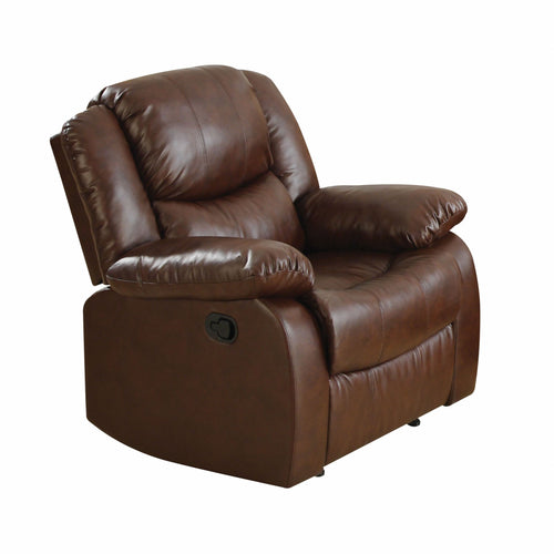 BROWN BONDED LEATHER RECLINER