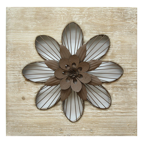 DISTRESSED FLOWER WOOD WALL DECOR