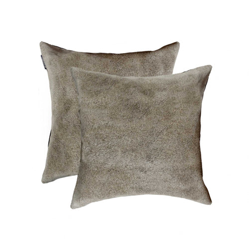 GRAY COWHIDE PILLOW 2-PACK