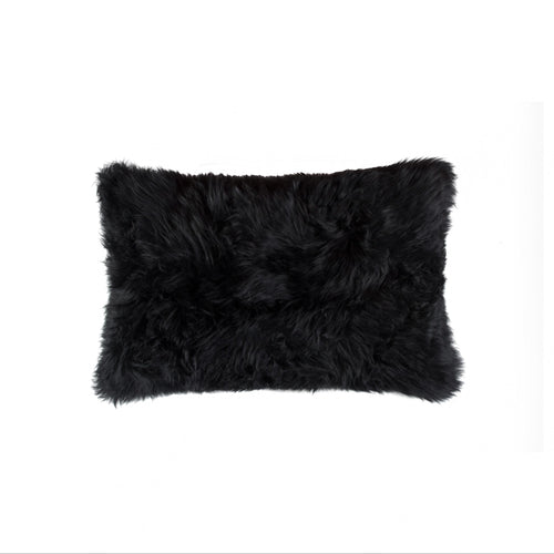 BLACK NEW ZEALAND SHEEPSKIN PILLOW