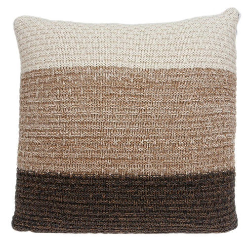 TRANSITIONAL BROWN AND COFFEE COTTON PILLOW COVER