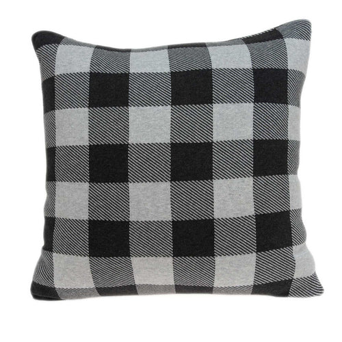 SQUARE BUFFALO CHECK GRAY ACCENT PILLOW