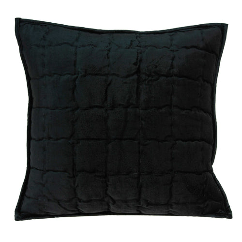 TRANSITIONAL BLACK SOLID QUILTED PILLOW COVER