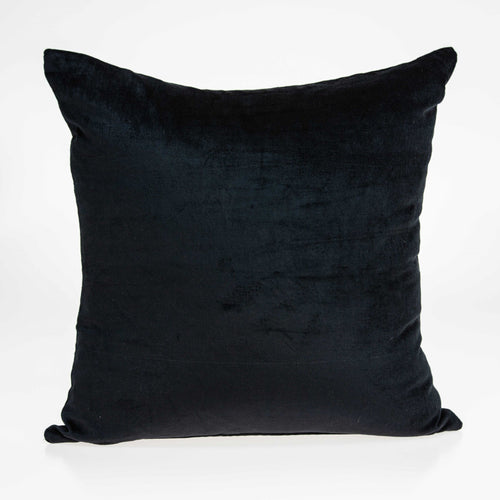 BLACK SOLID PILLOW COVER WITH POLY INSERT