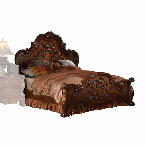 CHERRY OAK WOOD POLY RESIN QUEEN BED