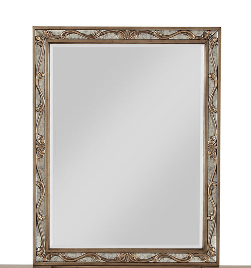 ANTIQUE GOLD WOOD VANITY MIRROR