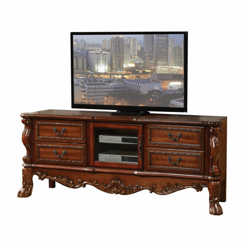 CHERRY OAK WOOD POLY RESIN TV CONSOLE