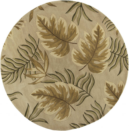 TROPICAL LEAVES ROUND AREA RUG
