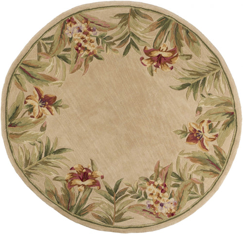 TROPICAL FLOWERS ROUND AREA RUG