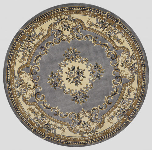 ROUND SLATE BLUE INDOOR AREA RUG