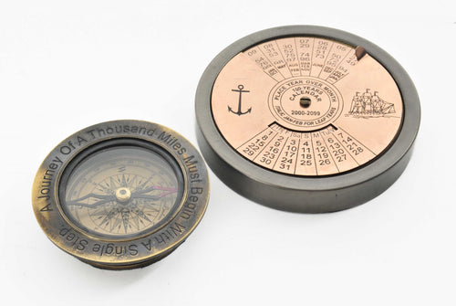 SET OF 2 100 YEAR CALENDAR AND COMPASS QUOTE