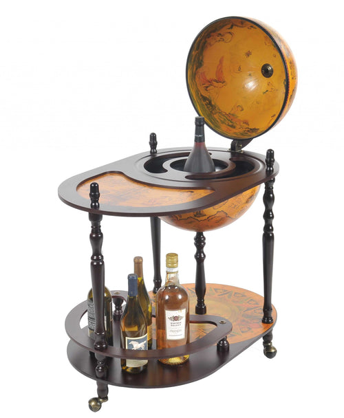 RED GLOBE DRINK TROLLEY