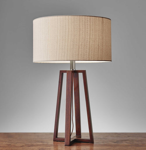 WALNUT WOOD TABLE LAMP