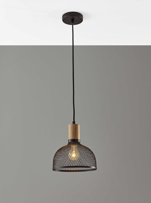 CAGED BLACK METAL CEILING PENDANT