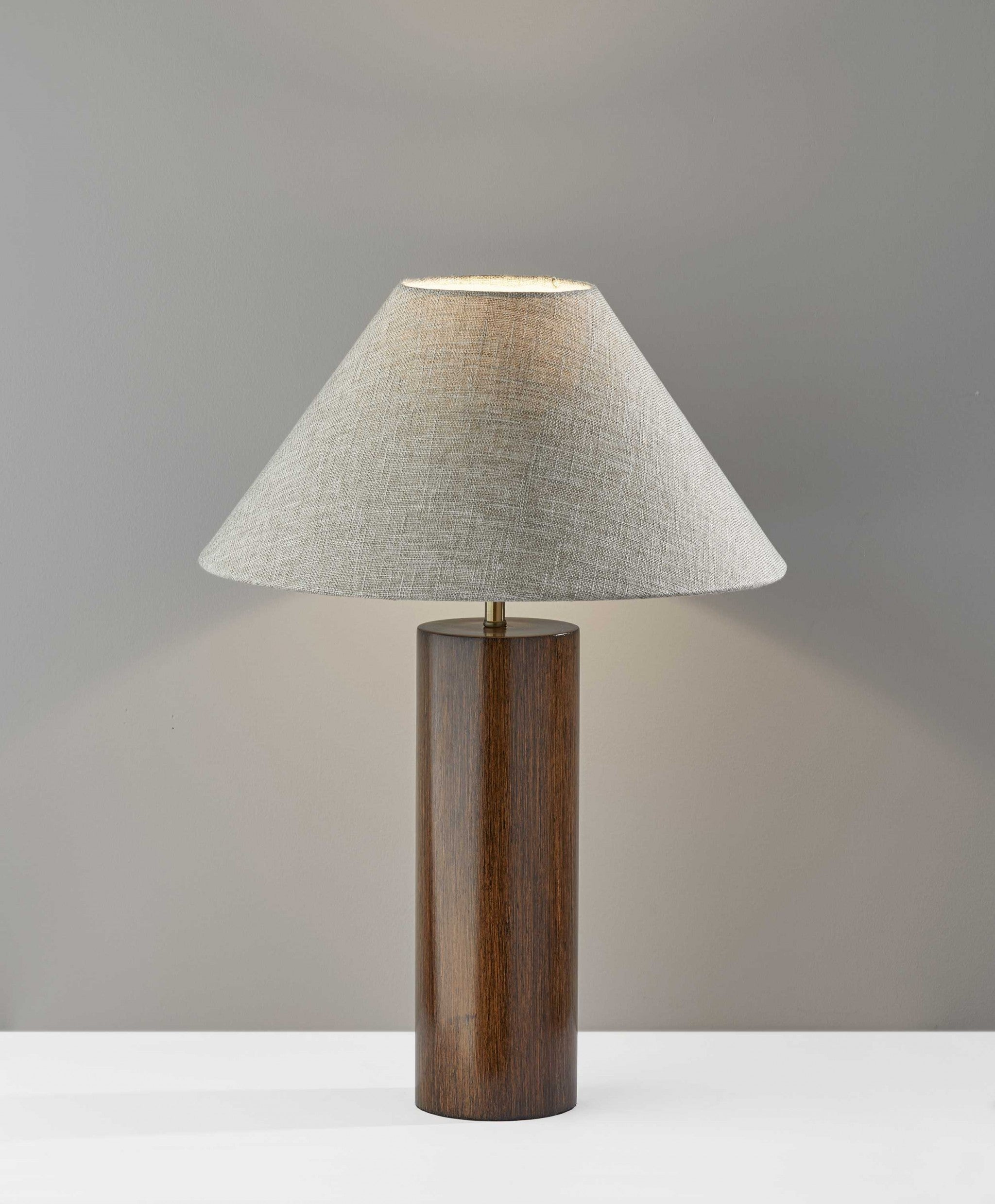 CANOPY WALNUT WOOD BLOCK TABLE LAMP