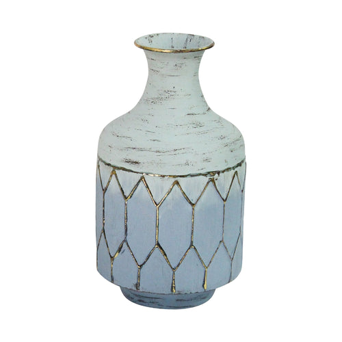 BOHEMIAN BLUE METAL TABLE VASE