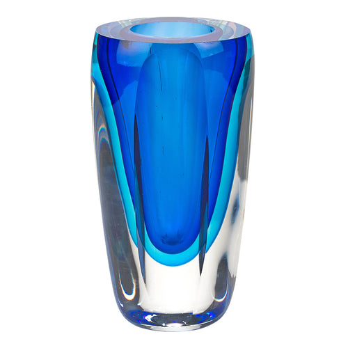BLUE ART GLASS VASE